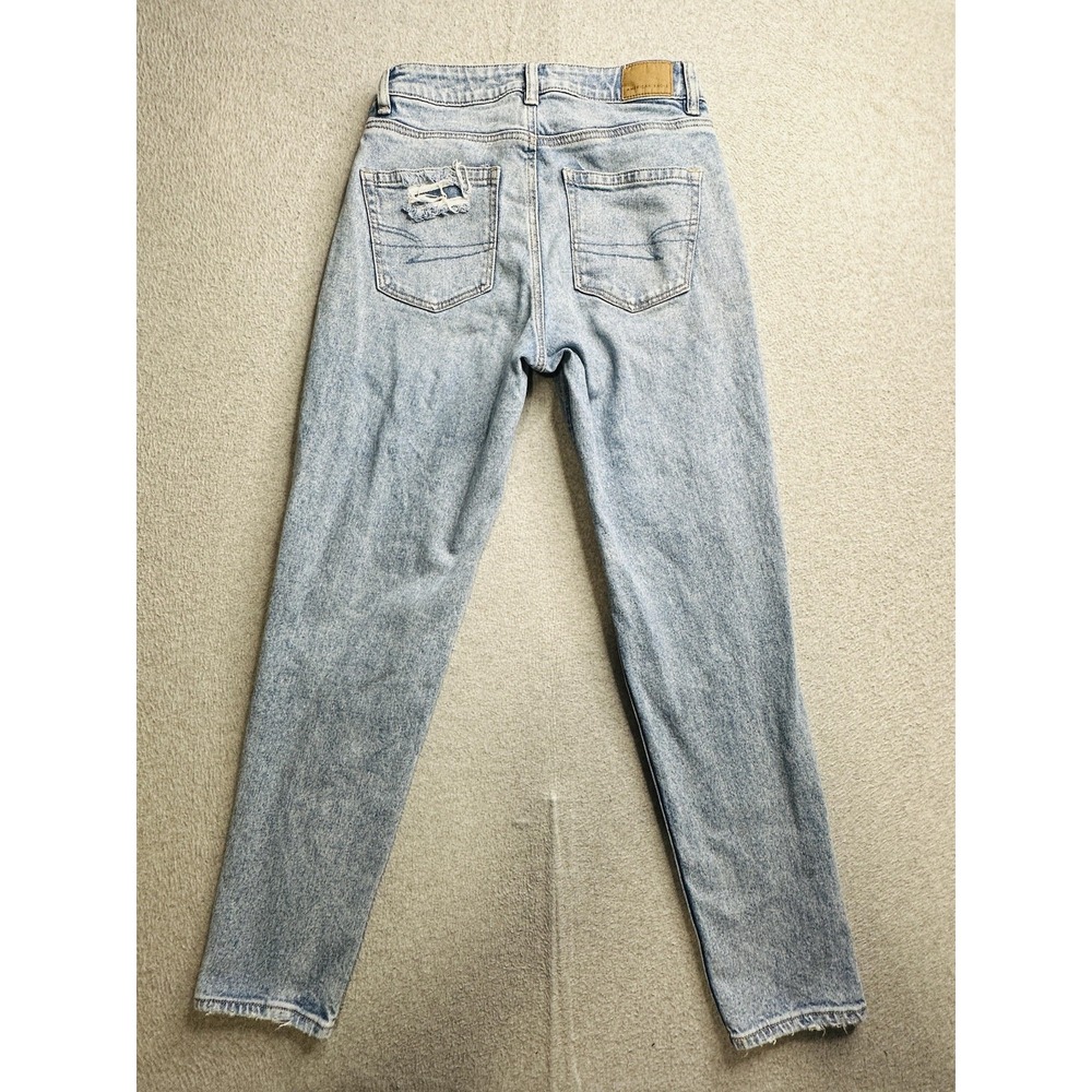 American Eagle Jeans Womens 2 Long Mom High Rise Distressed Stretch Denim Pants